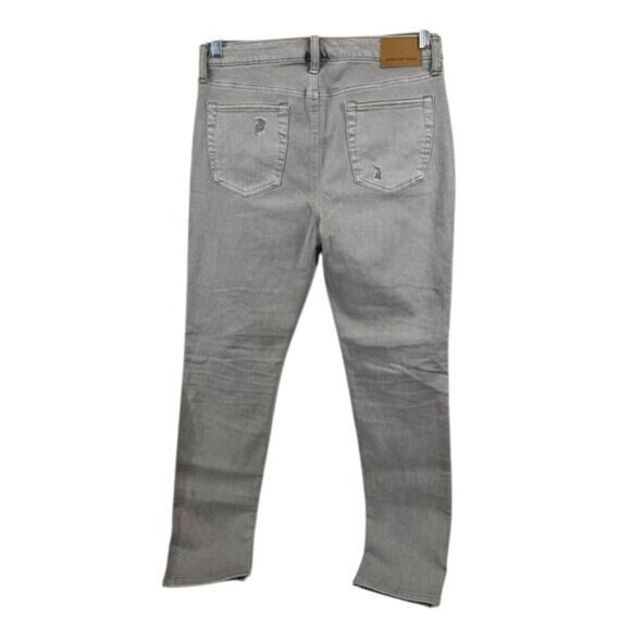 American Eagle Gray Slim Distressed Denim Jean 28x30 Grunge Goth Punk Streetwear - Picture 2 of 7